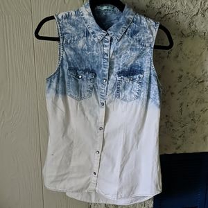 Maurices Distressed Button-Up Vest